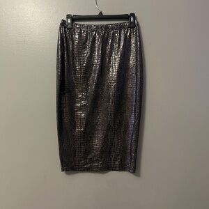 Metallic pencil skirt